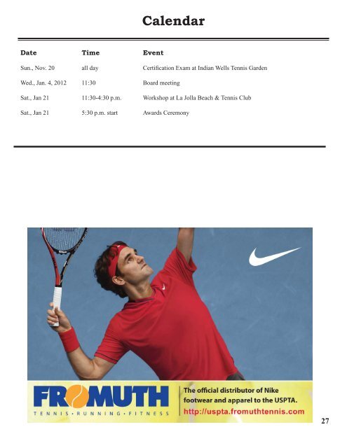 SD Newsletter Fall 2011 final.indd - USPTA divisions - United States ...
