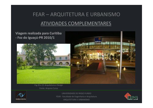 ARQUITETURA E URBANISMO - Universidade de Passo Fundo