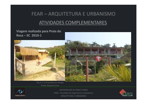 ARQUITETURA E URBANISMO - Universidade de Passo Fundo