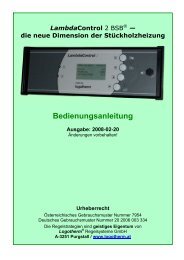 Bedienungsanleitung - Arca Heizsysteme ek