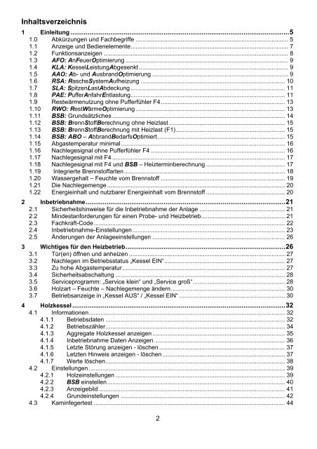 Bedienungsanleitung - Arca Heizsysteme ek