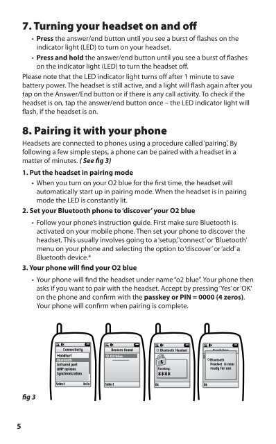 O2 blue Bluetooth wireless headset User manual - Jabra