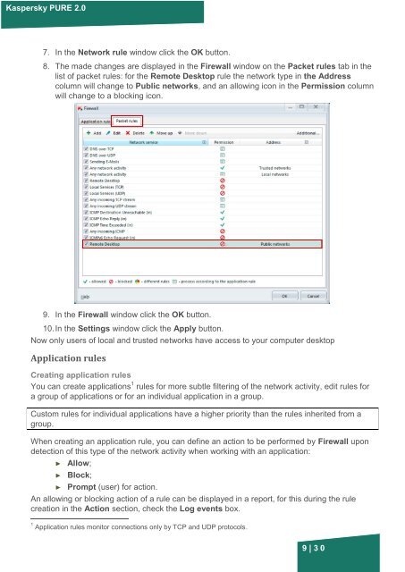 Firewall: network rules - Kaspersky Lab