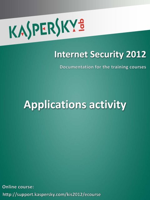 Applications activity - Kaspersky Lab