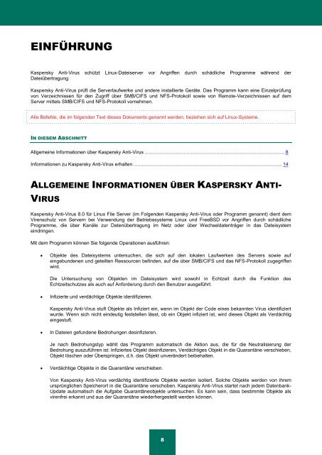 Kaspersky Anti-Virus 8.0 für Linux File Server - Kaspersky Lab