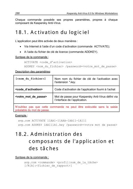 MANUEL DE L'UTILISATEUR - Kaspersky Lab