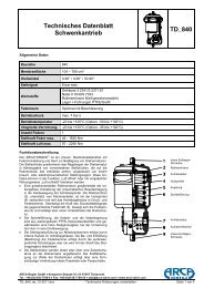 Technisches Datenblatt Schwenkantrieb TD 840 - ARCA Regler ...