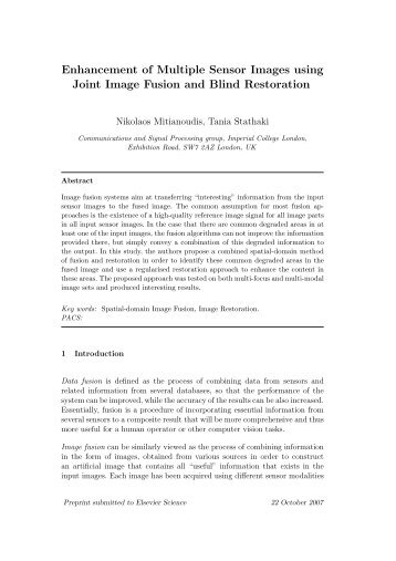 Enhancement of Multiple Sensor Images using Joint Image ... - Utopia