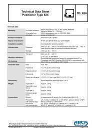 Technical Data Sheet Positioner Type 824 ... - ARCA Regler Gmbh