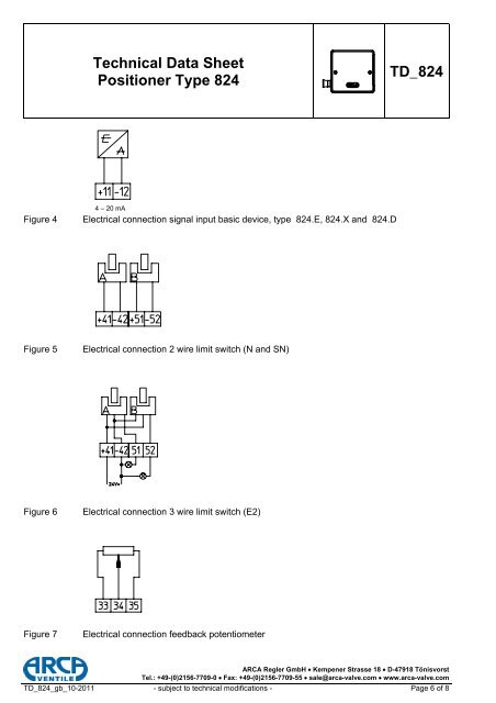 Technical Data Sheet Positioner Type 824 ... - ARCA Regler Gmbh