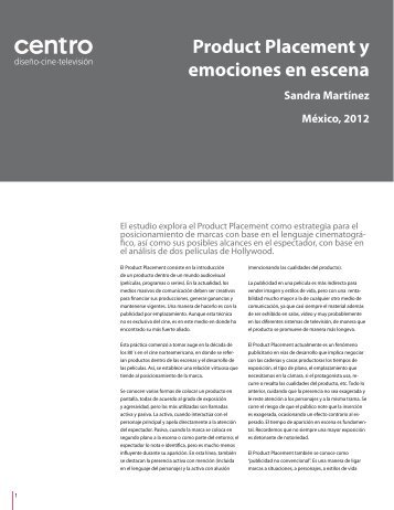 Product Placement y emociones en escena - Centro