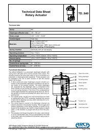 Technical Data Sheet Rotary Actuator TD 840 - ARCA Regler Gmbh