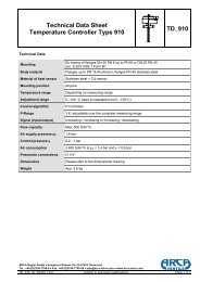 Technical Data Sheet Temperature Controller ... - ARCA Regler Gmbh