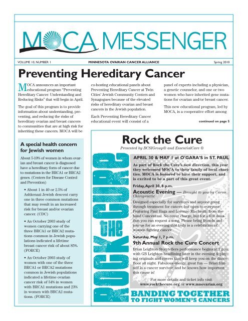 MOCA Messenger 10 spring:Layout 1 - Minnesota Ovarian Cancer ...