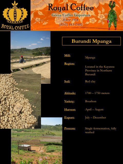 Burundi Mpanga - Royal Coffee, Inc.