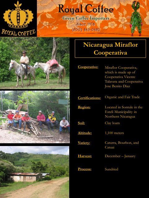 Nicaragua Miraflor Cooperativa - Royal Coffee, Inc.