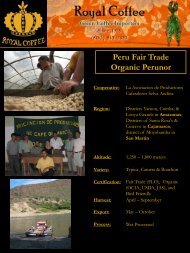 Peru Fair Trade Organic Perunor - Royal Coffee, Inc.