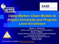 Using Markov Chain Models To Project University And