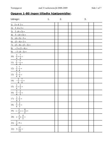 Opgave 1-80 ingen tilladte hjælpemidler. - Horsens HF og VUC