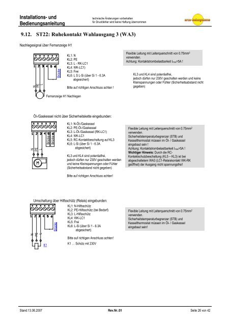 und Bedienungsanleitung LC1 O2 - Arca Heizsysteme ek