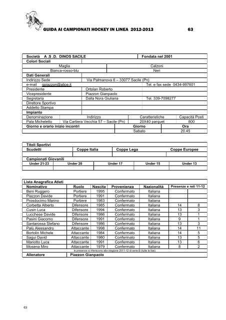 HL GUIDA CAMPIONATI 2012-2013