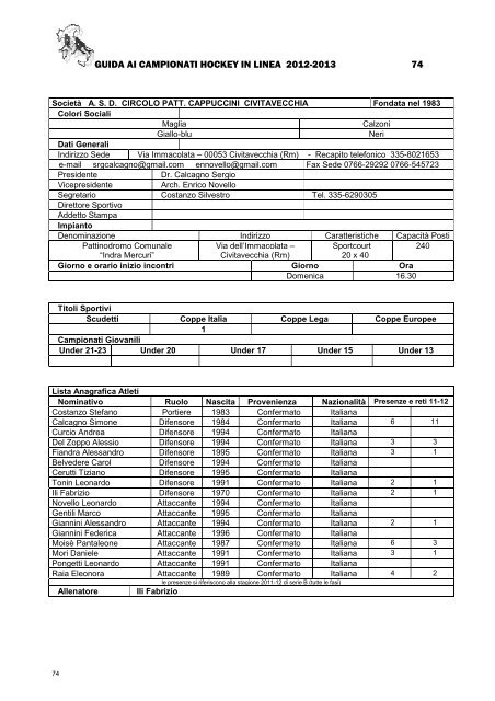 HL GUIDA CAMPIONATI 2012-2013