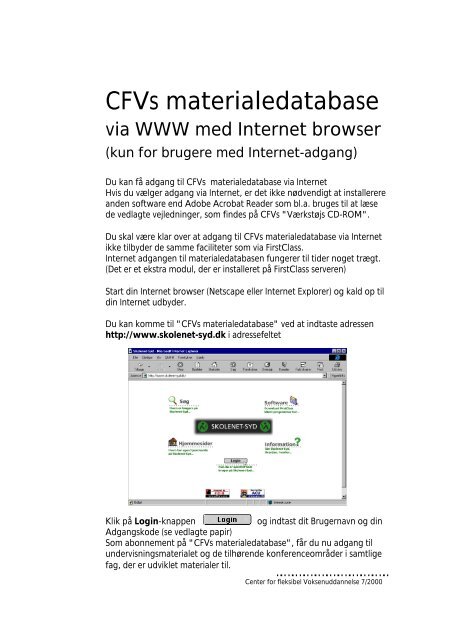 CFVs materialedatabase via Internet - Horsens HF og VUC