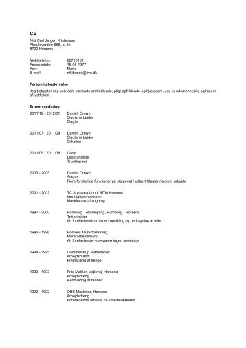 Niki Carl Jørgen Kristensen Åboulevarden 88B, st, th 8700 Horsens ...