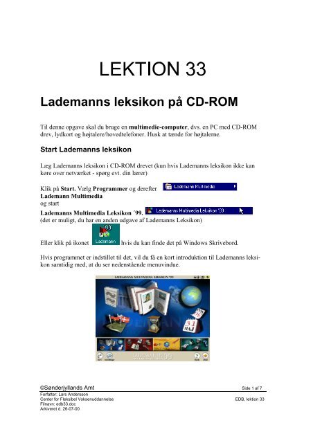 Lademanns leksikon på CD-ROM - Horsens HF og VUC