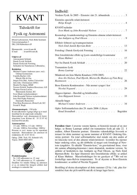 Tidsskrift for Fysik og Astronomi 16. ˚argang - Horsens HF og VUC