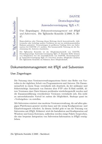 Dokumentenmanagement mit LaTeX und Subversion