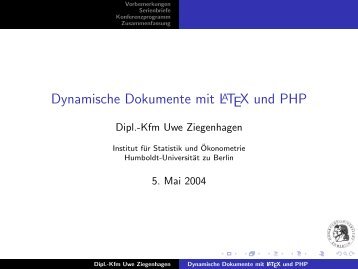 Dynamische Dokumente mit LATEX und PHP