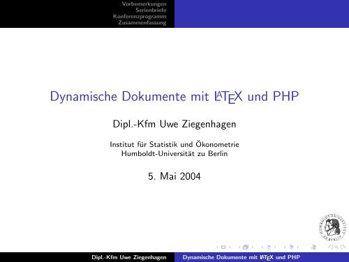 Dynamische Dokumente Mit Latex Und Php