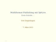 Multiformat-Publishing mit Sphinx - Erste Schritte…