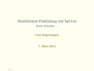 Multiformat-Publishing mit Sphinx - Erste Schritte…