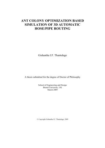ant colony optimization based simulation of 3d ... - Brunel University