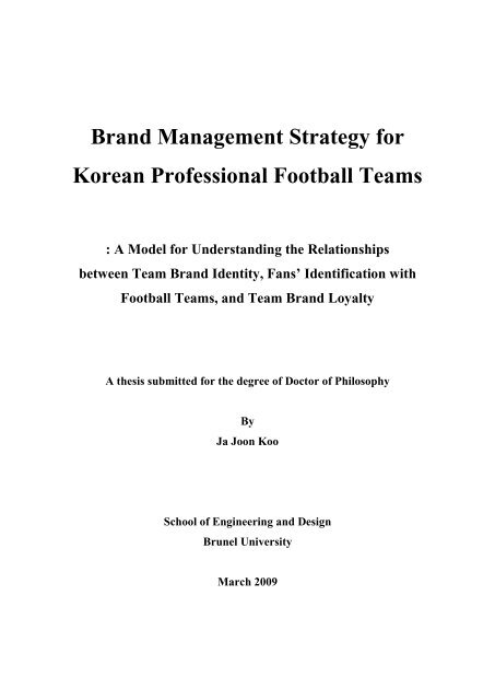 Brand Management Strategy for Korean ... - Brunel University