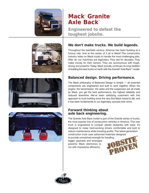 Mack® Granite® Axle Back™ - Mack Trucks!