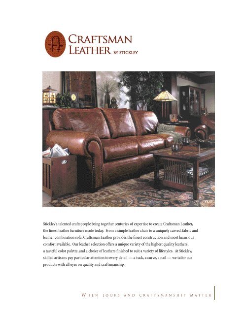The Finest Leather Furniture Made Today, Stickley Leather Sofa