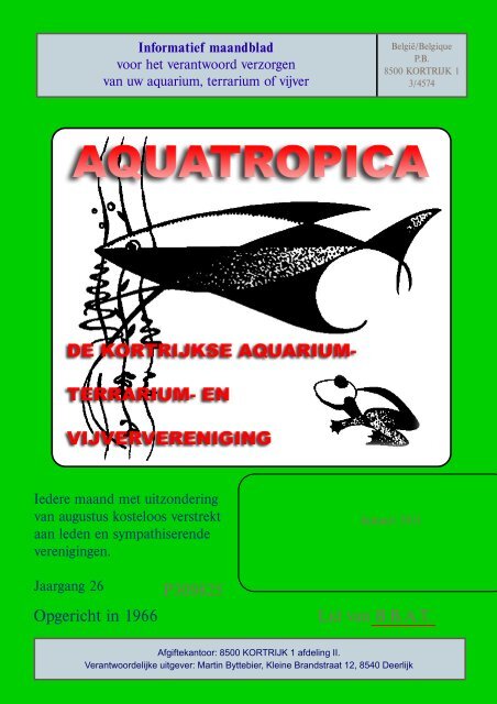 Aquatropica's tijdschrift januari 2011 - Vaders Sellewie