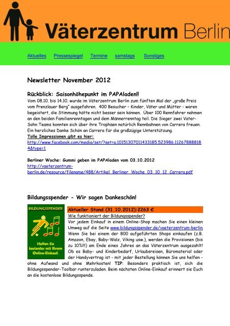 Newsletter November 2012 - Väterzentrum Berlin