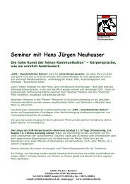 Seminar mit Hans Jürgen Neuhauser