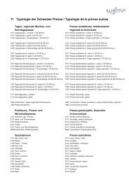 11 Typologie der Schweizer Presse / Typologie de la presse suisse