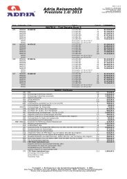 Preisliste Adria MATRIX