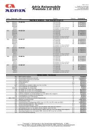 Preisliste Adria MATRIX AXESS - Gebetsroither