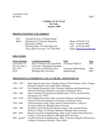 Curriculum Vitae Bo Norby Page 1 CURRICULUM VITAE Bo Norby ...