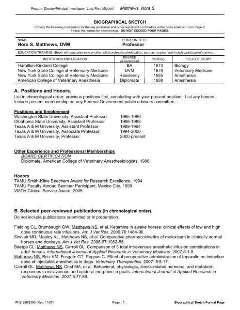 Curriculum Vitae - College of Veterinary Medicine