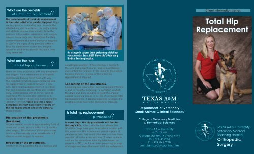 Total Hip Replacement - College of Veterinary Medicine - Texas ...