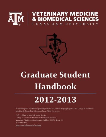 Graduate Student Handbook 2012-2013 - College of Veterinary ...