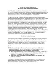 BreakOut Session Addendum to the October 2008 Antimicrobial ...